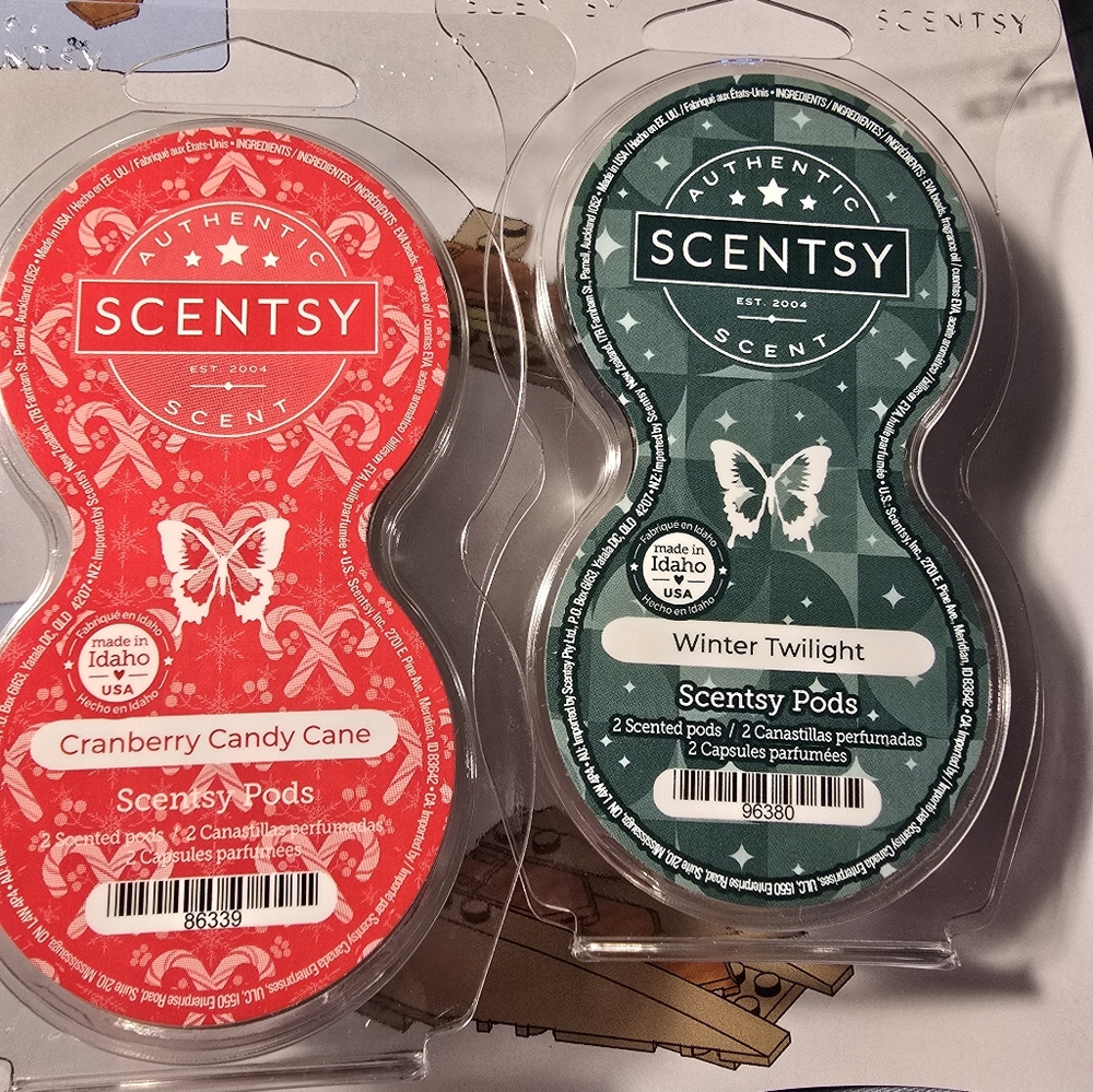 Scentsy Scent Pods - Winter Twilight and Cranberry Candy Cane
